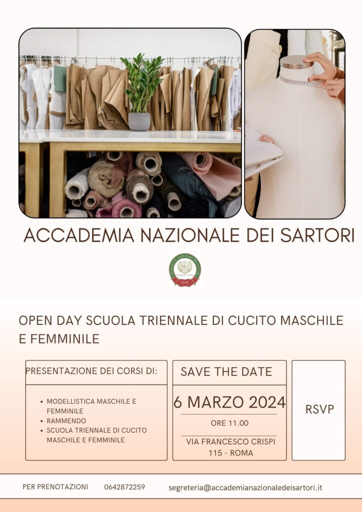 Open day 2024 accademia nazionale dei sartori